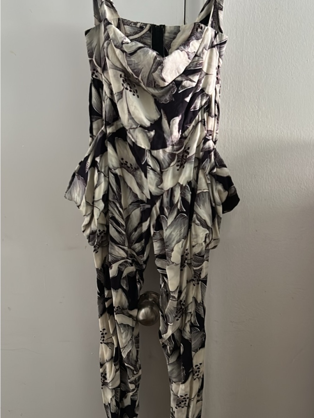 Vintage (late 80s/early 90s) Norma Kamali Floral Peplum Jumpsuit